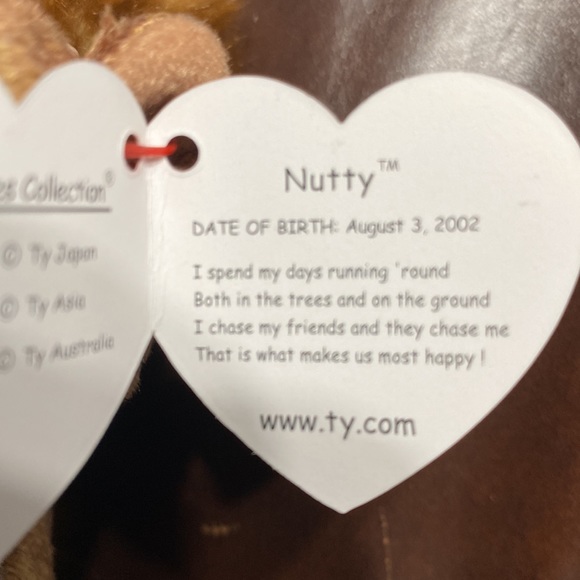 Ty Beanie Babies Baby Nutty Squirrel Rare Vintage Collectible Plush Cute Acorn - Picture 2 of 6